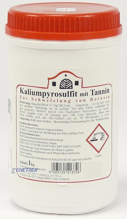 Kaliumpyrosulfit F Rotwein Mit Tannin Pyrol Pulver E224 1 Kg 